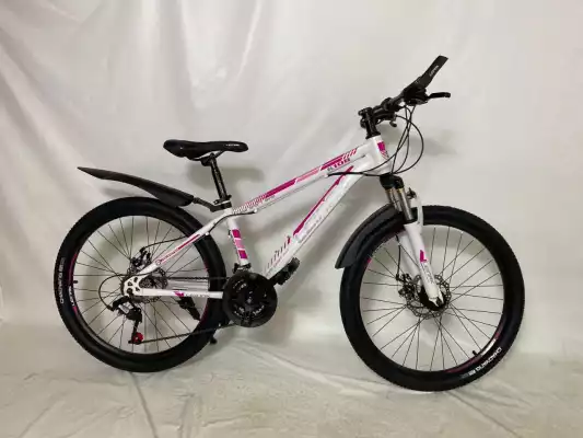 Велосипед подростковый спортивный Leinak K108, 24д бело-розовый